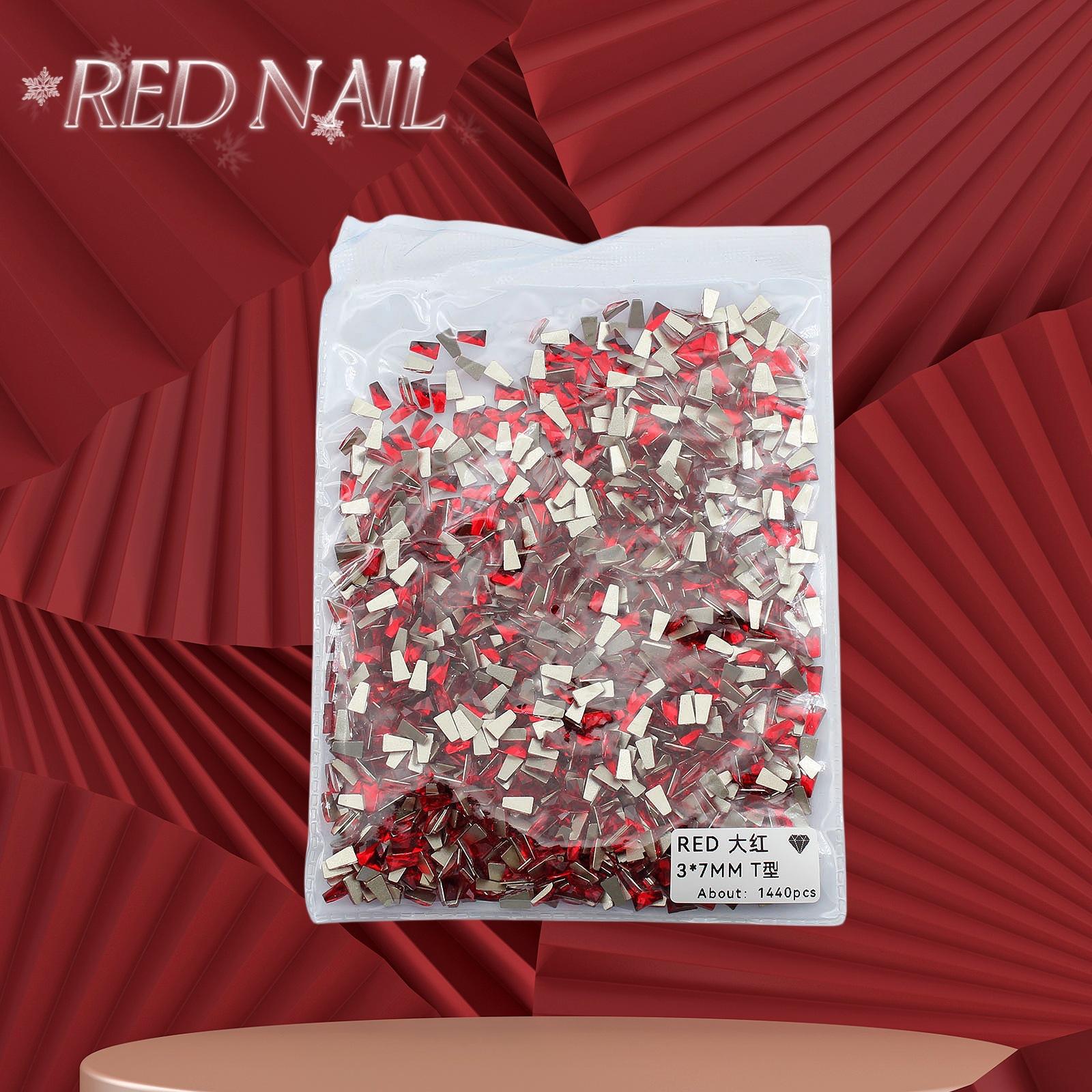 

Целая упаковка новогодних рождественских маленьких больших красных плоских ромбов специальной формы для дизайна ногтей, украшения для ногтей красного цвета со специальной формой бриллианта 100 small bags