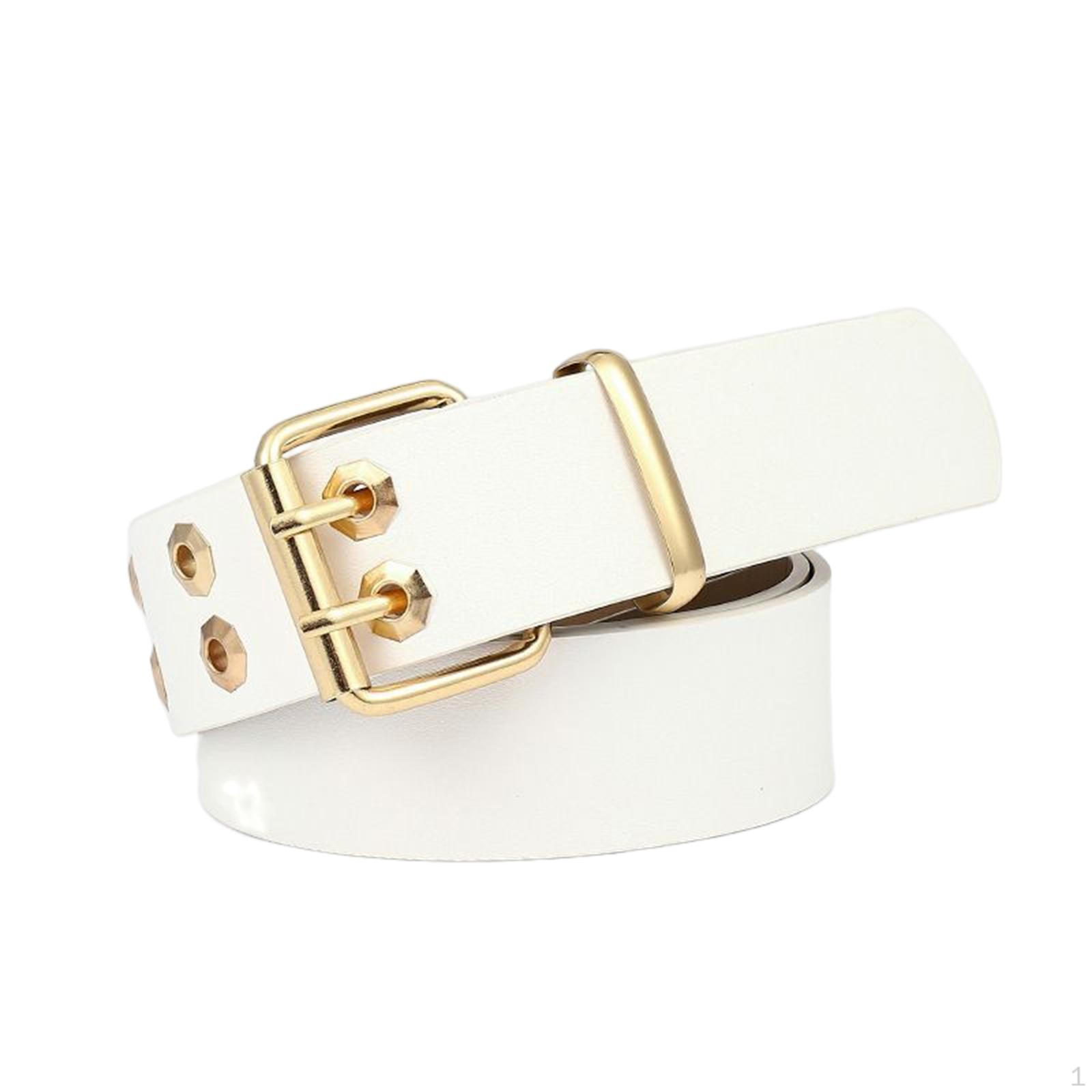 Double Eyelet Grommet Buckle Belt Waistband Inch Fashion for Men Women Adjustable