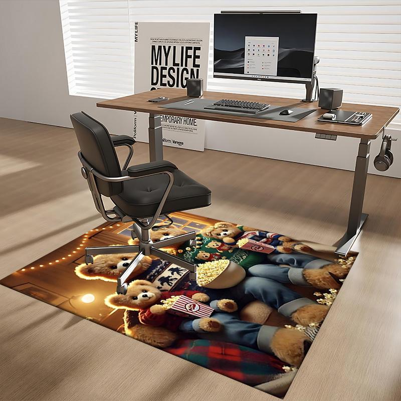 1pc Teddy Bear Christmas Sweater Chair Mat - Anime Cartoon Design, Festive Gift, Non-Slip Carpet for Office and Home Decorations.C056