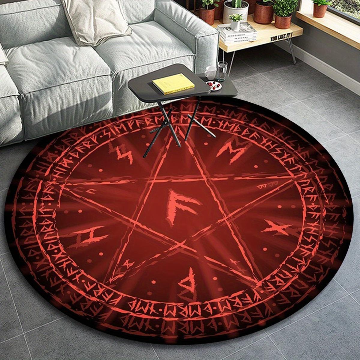 

1pc Red Symbol Pattern Pattern Round Floor Mat, Non-slip for Living Room Bedroom Chair Carpets Home Decor Gifts, Home Decor Room Decor Outdo 80cm by 80cm