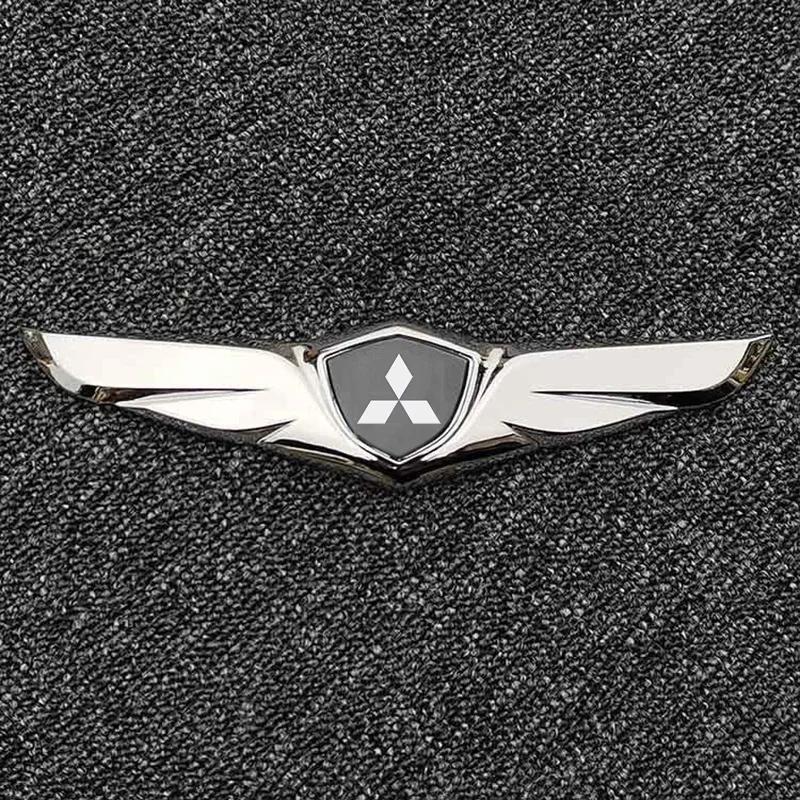 Car Front Hood Emblem Chromed Badge Sticker for Mitsubishi Lancer ASX L200 Pajero Outlander Eclipse Mirage Exterior Accessories