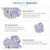 BAMOER 925 Sterling Silver Purple Flower Charm Pendant for Bracelet DIY Jewelry