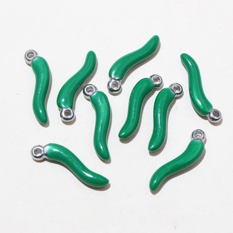 10pcs Enamel Chili Pepper Pendant Charms Stainless Steel  DIY Jewelry Making Accessories for Earrings Necklace Bracelet