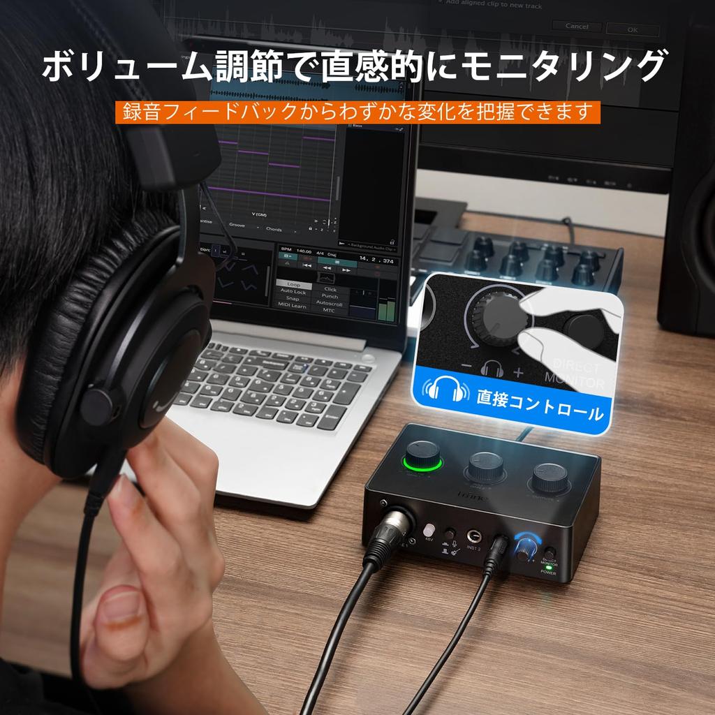 FIFINE USB Audio 2 2 XLR Microphone Instrument Input Audio Gain 48V Phantom for Video Live and Audio Amplitank SC1 Interface, Inputs, Outputs,