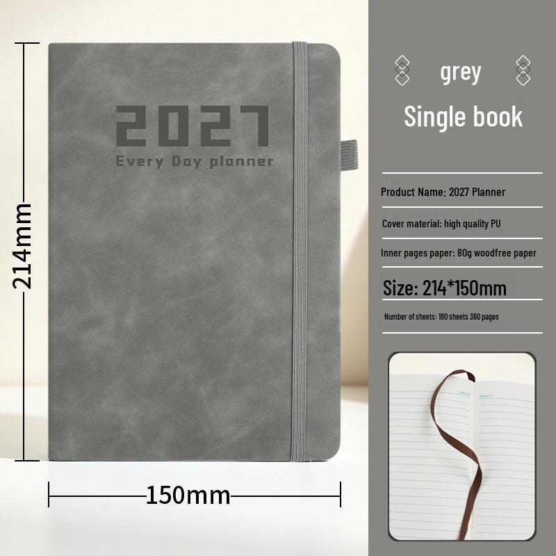 2027 Daily Planner: One Page Per Day, Premium Office Record Book with Chinese Inner Pages