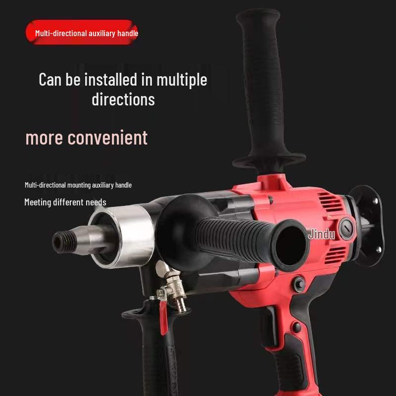 Jindu High-Power Handheld Wet/Dry Diamond Core Drill with Desktop Stand for Concrete & AC Hole Drilling