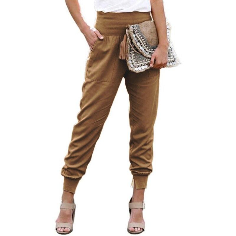 Été Décontracté Taille Élastique Pantalon Court Pour Femmes Dame de Bureau Solide Pantalon Slim Avec Poche Streetwear Pantalon Femme 25779