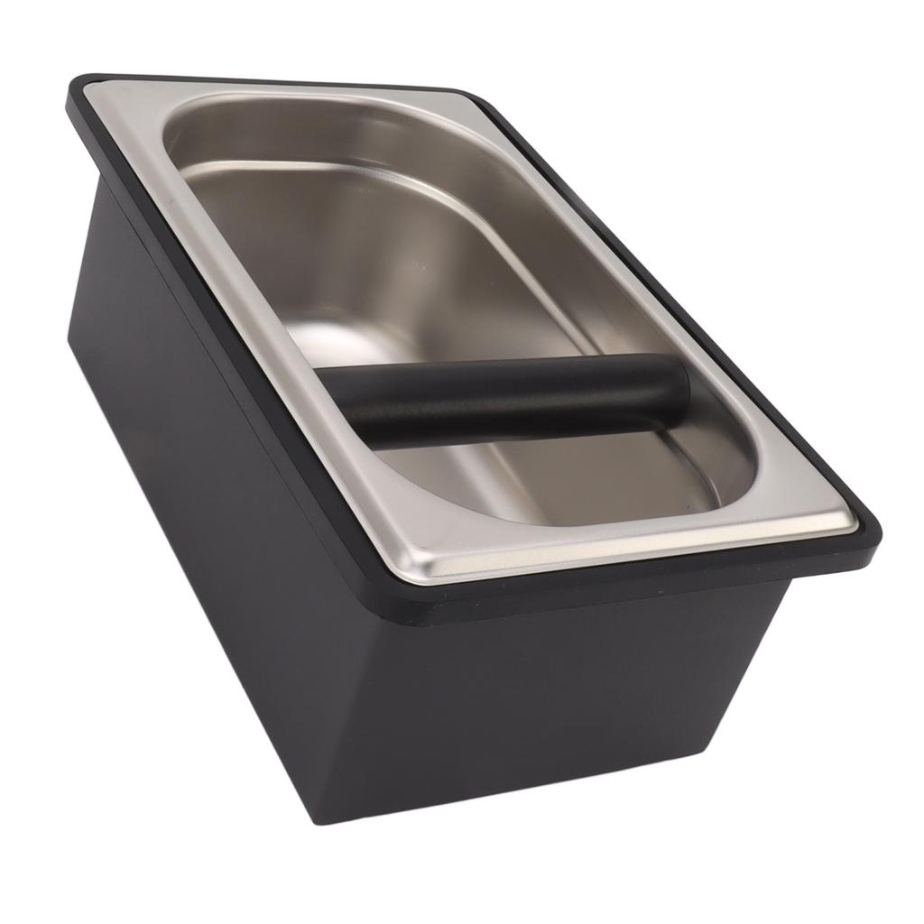 Coffee Knock Box Rubber Coffee Box with Removable Stainless Steel Ground Container for Cafe Bar