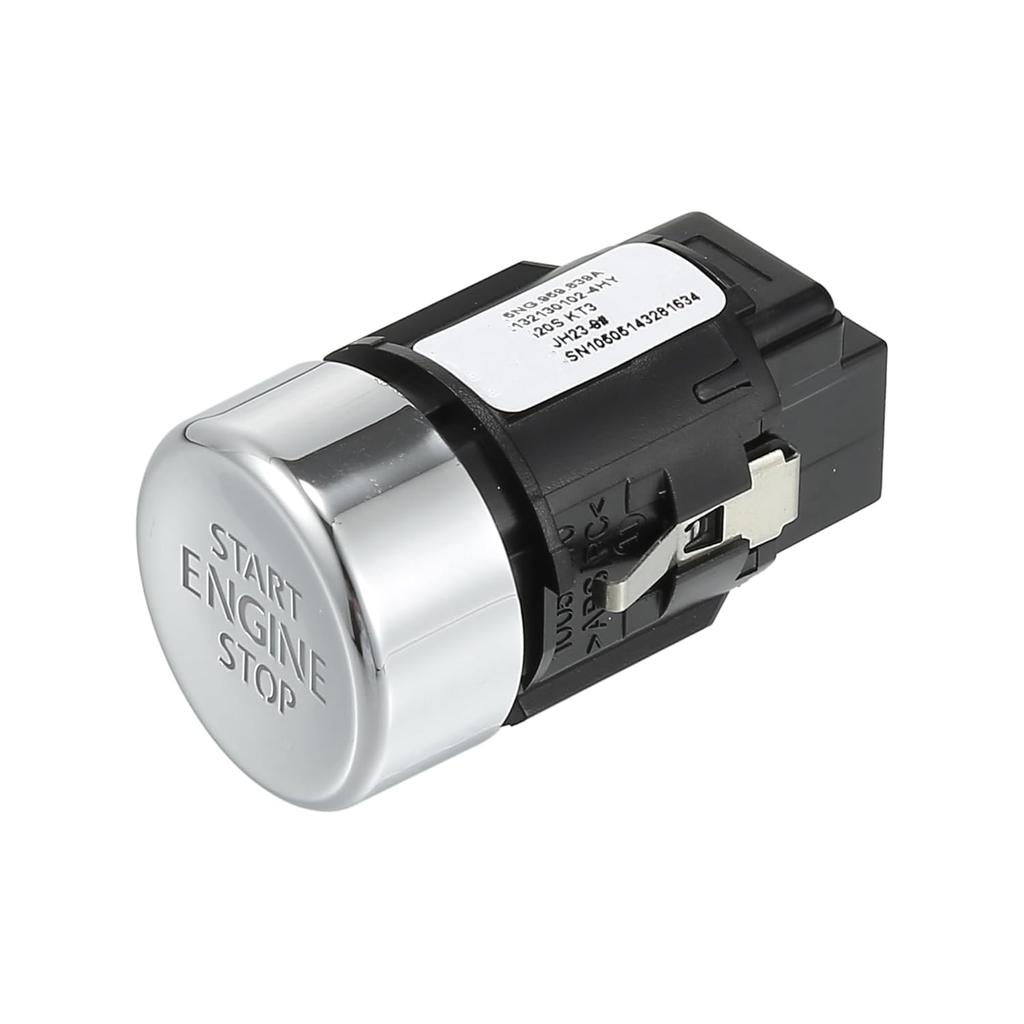 Druckknopf Startschalter Nr. 5NG959839A Motor Start Stopp Schalter Knopf für Volkswagen Tiguan 2016-2024 Silberfarben