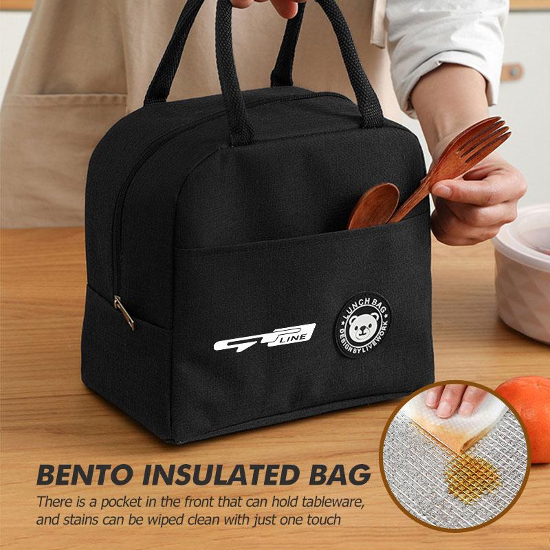 For KIA Car Styling Insulated Lunch Bag Food Organizer Thermal Case Gt Gtline Xline Ceed Forte RIO STINGER Seltos K3 K4AS2