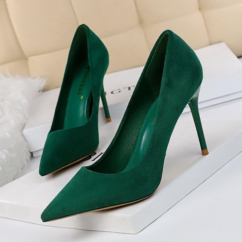 TWBEB Shoes 2026 New Women Pumps Suede High Heels Shoe Fashion Office Shoes Stiletto Party Shoes Female Comfort Women Heels