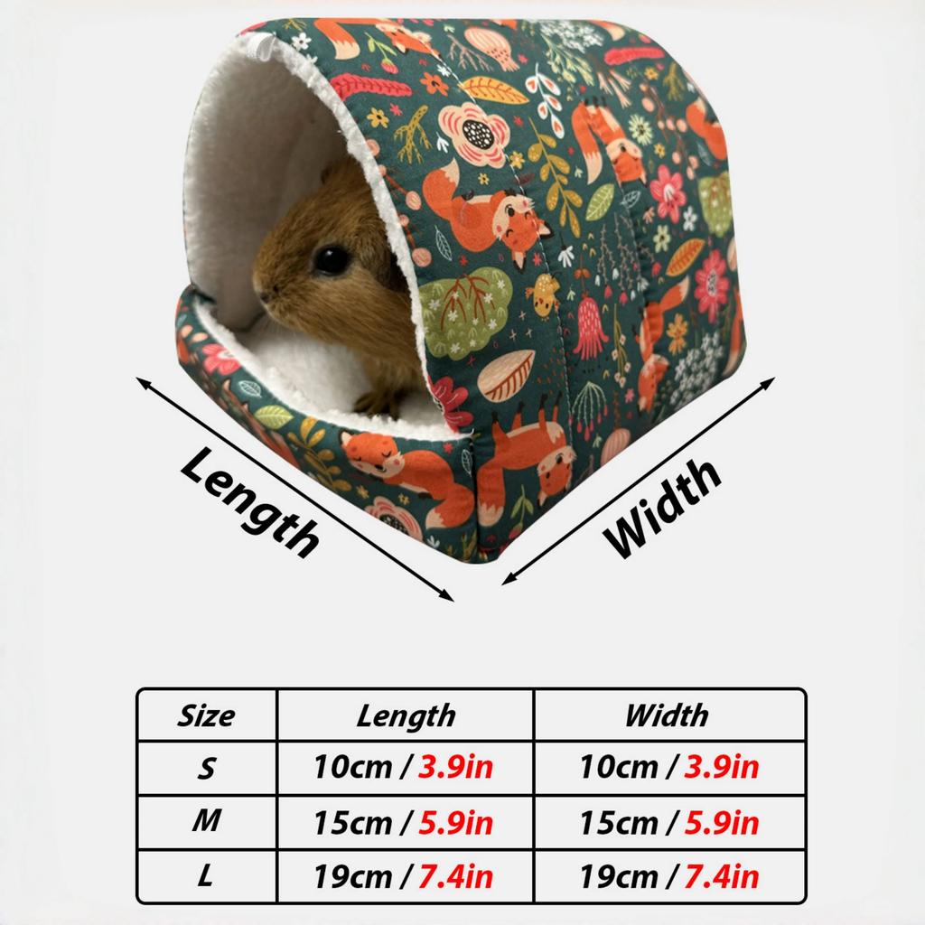 Autumn Winter Warm Print Sleeping Bed House Triangular Nest for Pet Bird Parrot Rabbit Squirrel Guinea Pig Hamster Hanging Cage