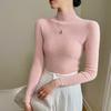 Women's Autumn/Winter Pure Cashmere Striped Slim-Fit Sweater with Half-High Neck