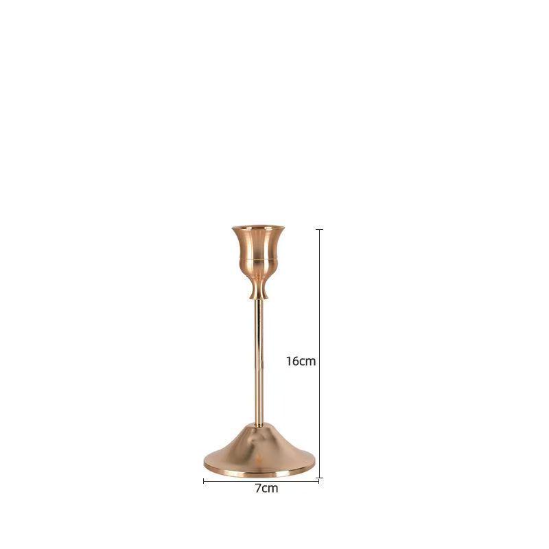 European Retro Luxury Candle Holder, Creative Nordic Iron Art Trumpet Bell Design