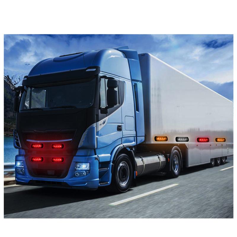 4Led Car Warning Light Grill Breakdown Light Car Truck Trailer Beacon Lamp Led Amber Side Light For Cars 12V - 24V