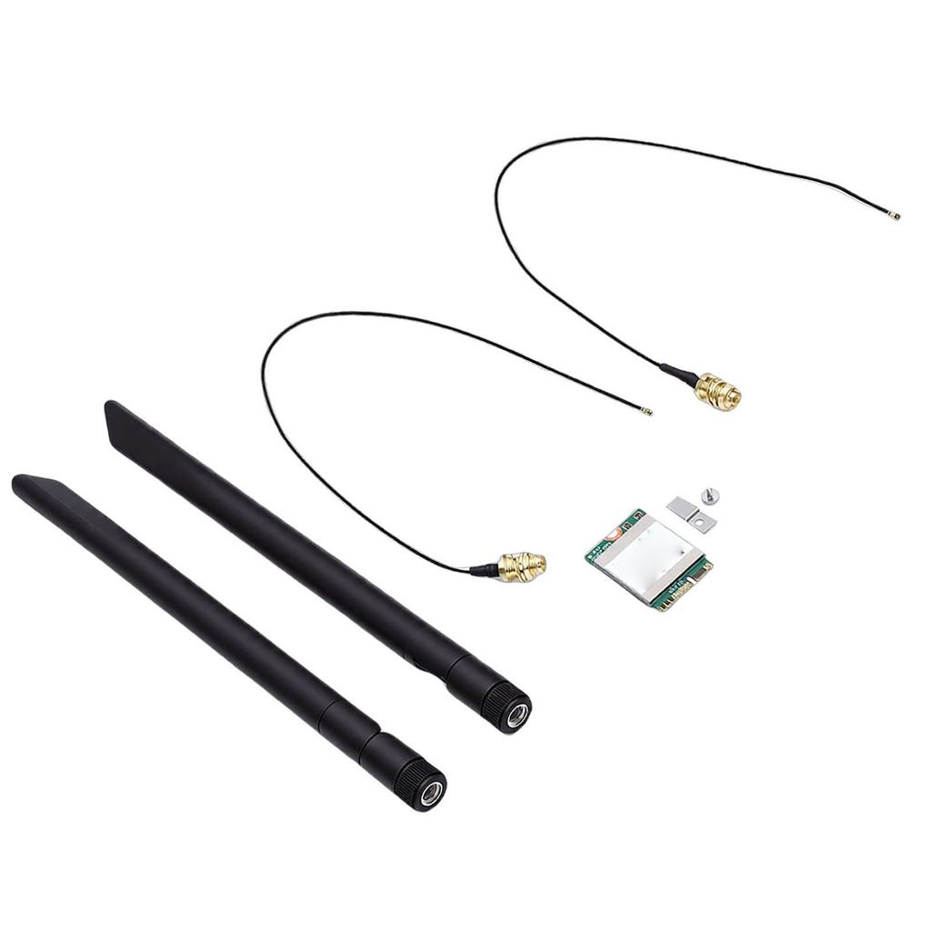 NGFF M.2 WiFi 6E Wireless Card 2.4G 5G Dual Band 1800Mbps   5.2 PC   Adapter with Dual 8DB   Support for   10 11
