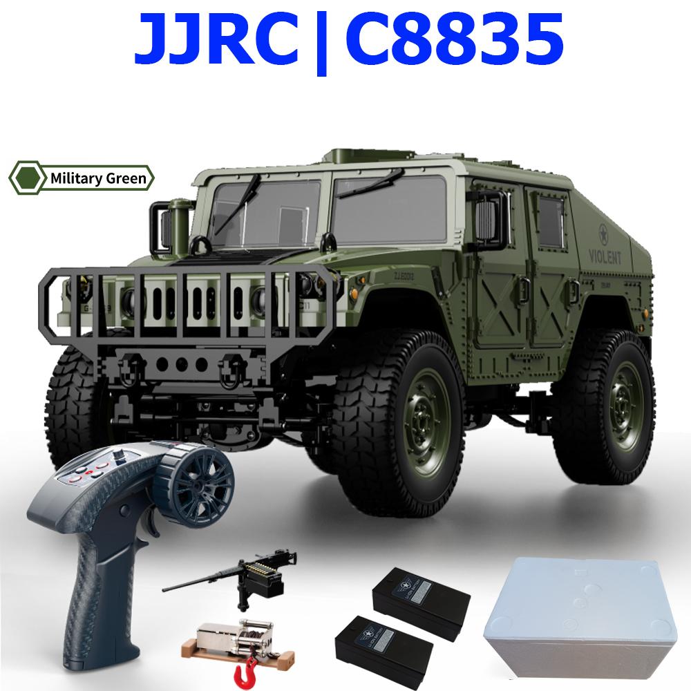 C8835 1/14 RC Car 4WD Off-road 2.4G Remote Control Car Military Jeep RC Toys As Gift Climbing Simulation All-terrain RC Crawler