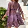V Neck Summer Sunscreen Smock Loose Beachwear Shirt Fashion Bikini Cover-Ups  for Women