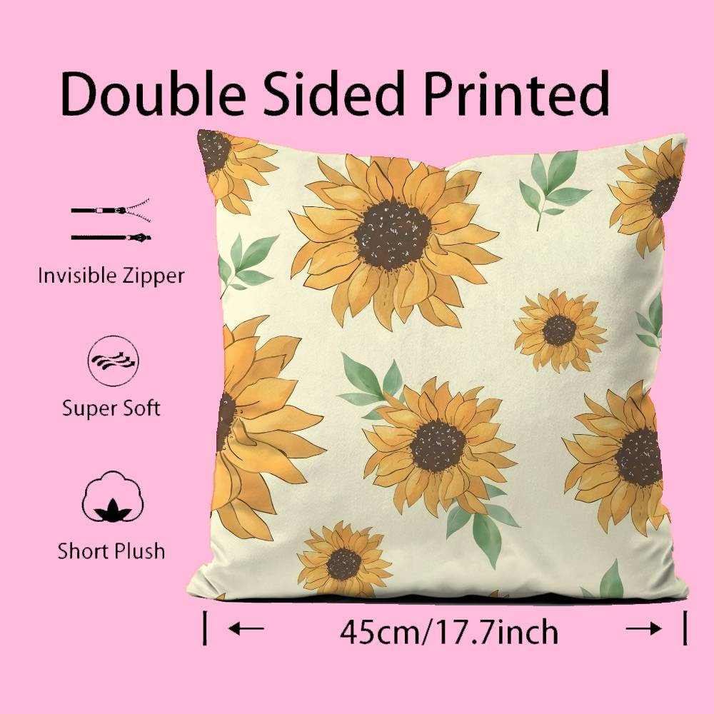 Sunflower Aesthetic Pillow Case Pattern Printing Pillowcase Living Room Sofa Cushion Cover Bedroom Room Decor