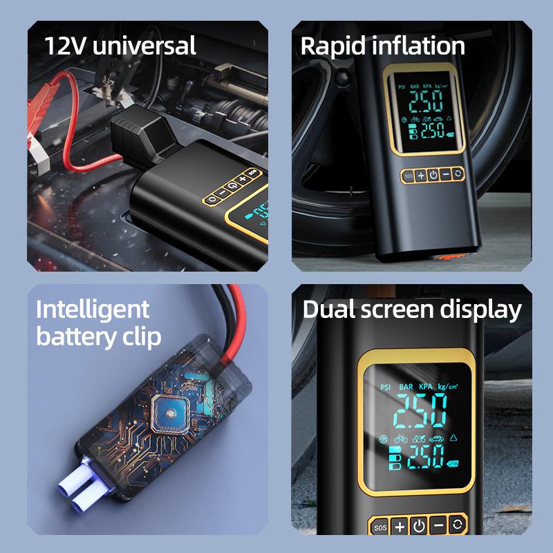 Wireless Air Pump 150psi Touch Screen Portable Electric Tire Inflator For Car Bicycle Motorcycle Mini Air Compressor Injector