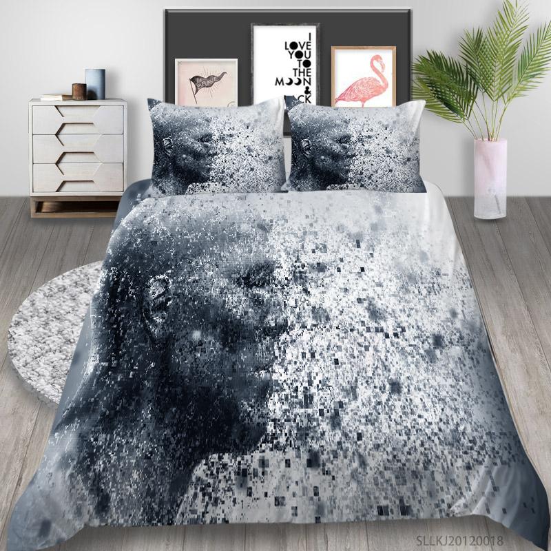 Luxury Furniture Bedding Set New Bedspread 3D Figure Print Family Bedroom Full Size Quilt Cover and Pillowcase Microfiber