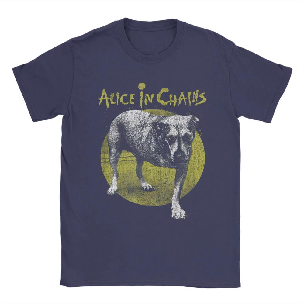 

Novelty Alice in Chains Band Dog T-Shirt Men s Round Neck Cotton T Shirts Heavy Metal Music Short Sleeve Clothing 3XL