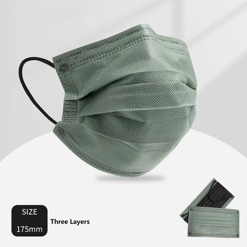 50 stk 3/4 lags maske ansiktsmasker smelteblåst stoff engangs sikkerhet støvbeskyttende masker voksne ikke-vevd øreløkke masque