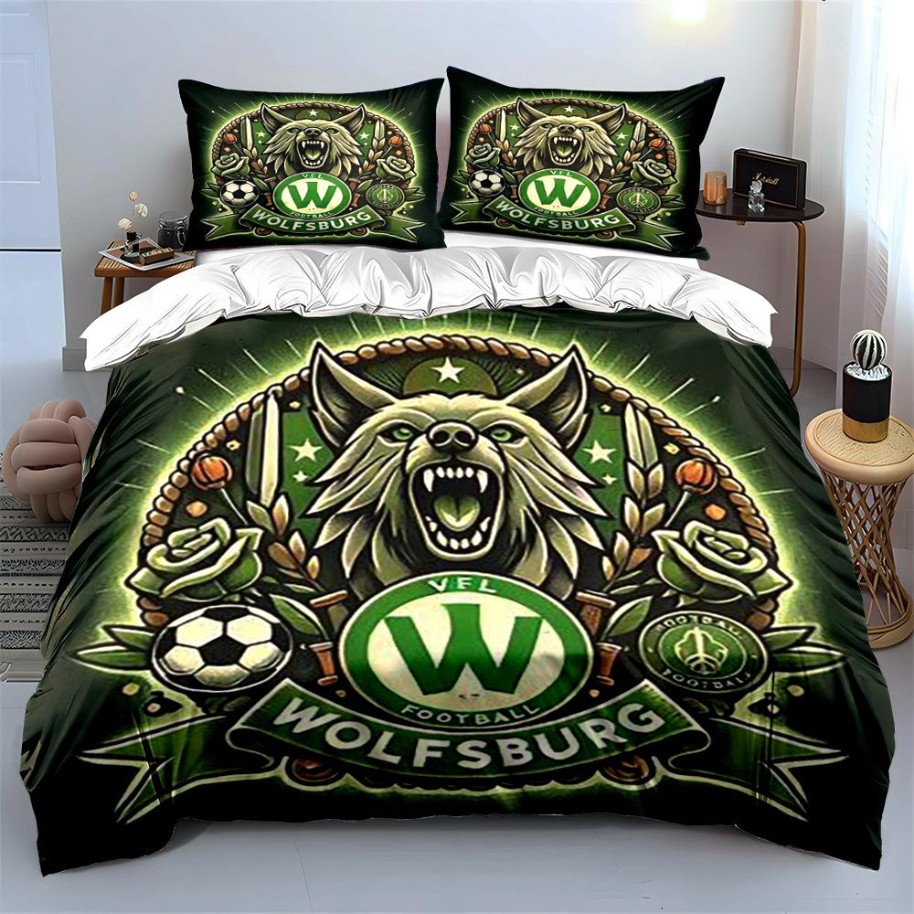 VFL Wolfsburg Football Bedding Set Bedding Duvet Cover Set Duvet Cover Pillowcases Home Decor (1 * Duvet Cover 2 * Pillowcases, without duvet insert)