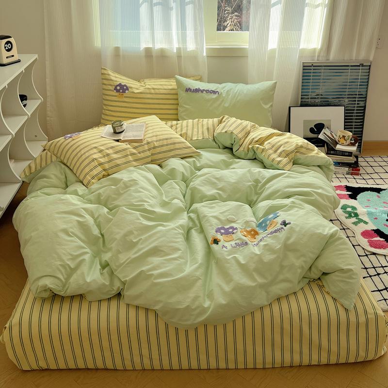 Small Fresh Bed Four-piece Set of Pure Cotton Bedding Quilt Cover Sheets