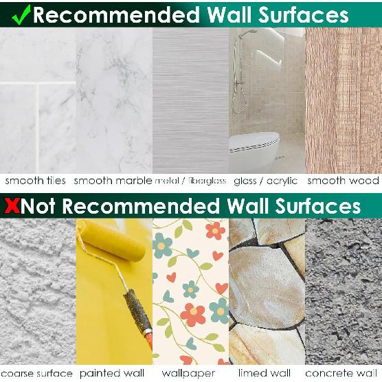 14 Pack Shower Caddy Adhesive Replacement, Strong Adhesive Shower Shelf and Hooks, No Drilling Adhesive for Shower Organizer, Soap Holder, Sponge