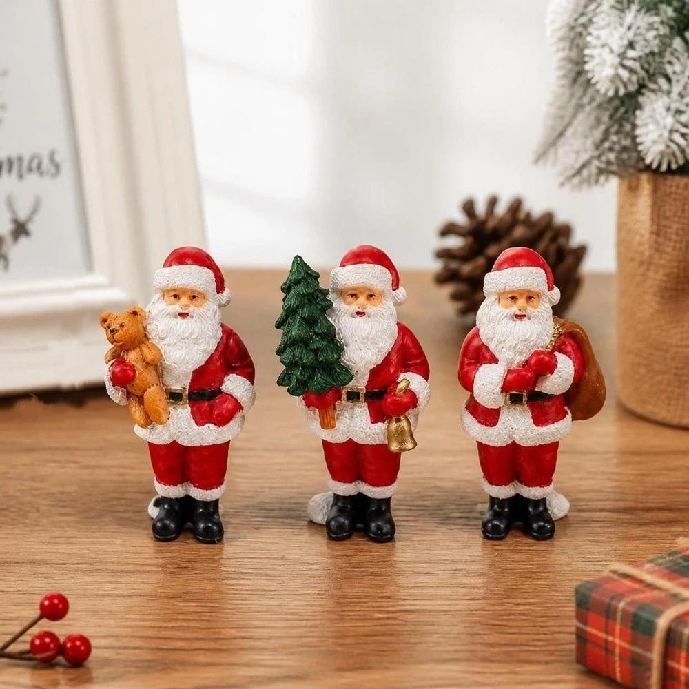 Resin Craft Christmas Ornaments Mini Size Desktop Ornaments Atmosphere Christmas Santa Doll Office