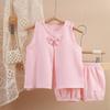 Kids 2-Piece Sleeveless Top & Shorts - Double-Layer Pajamas