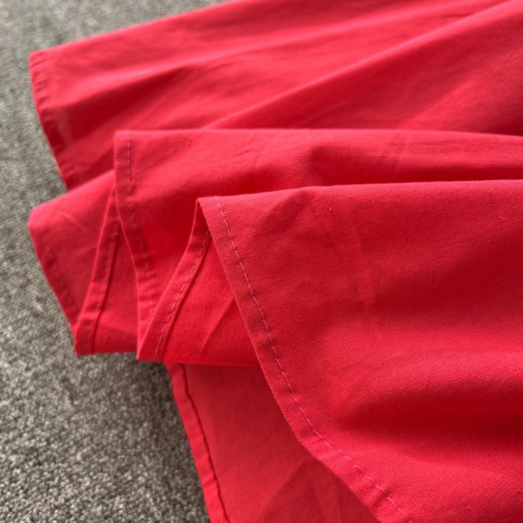 Obcisła sukienka z dekoltem w kształcie litery O, haftowany, bufiasty rękaw, guziki Vestidos, styl etniczny, wiosenne fałdy, sukienki w jednolitym kolorze, linia A