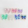 10Pcs Acrylic Straight Hole Luminous Butterfly Scattered Beads Color Loose Beads Phone Bracelet Accessories Materials