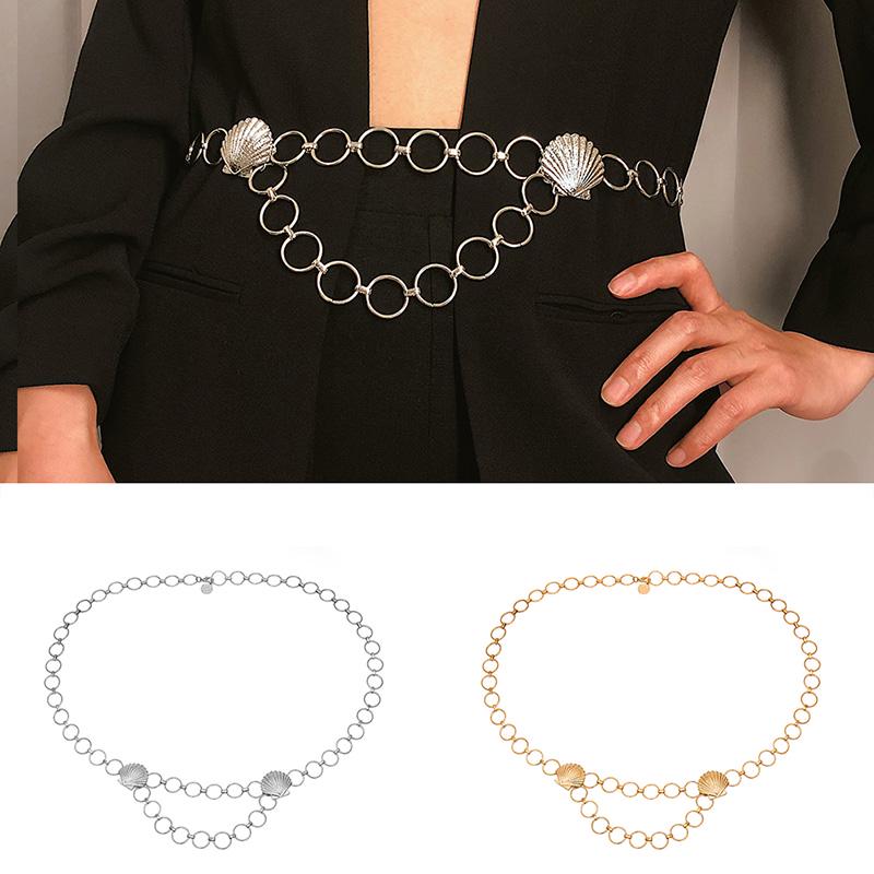 Dames Sexy Zilver Goud Meerlagig Retro Kwastjes Taille Riem Ketting Lichaams Sieraden