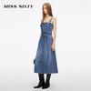 MISS SIXTY Women's Vintage Washed Denim Suspender Dress