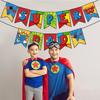 Supper Dad Banner, Happy Father's Day Banner, Happy Dad's Day Decorations, Best Dad Father's Birthday Garlands Decorations for Fathers Day Home Decor