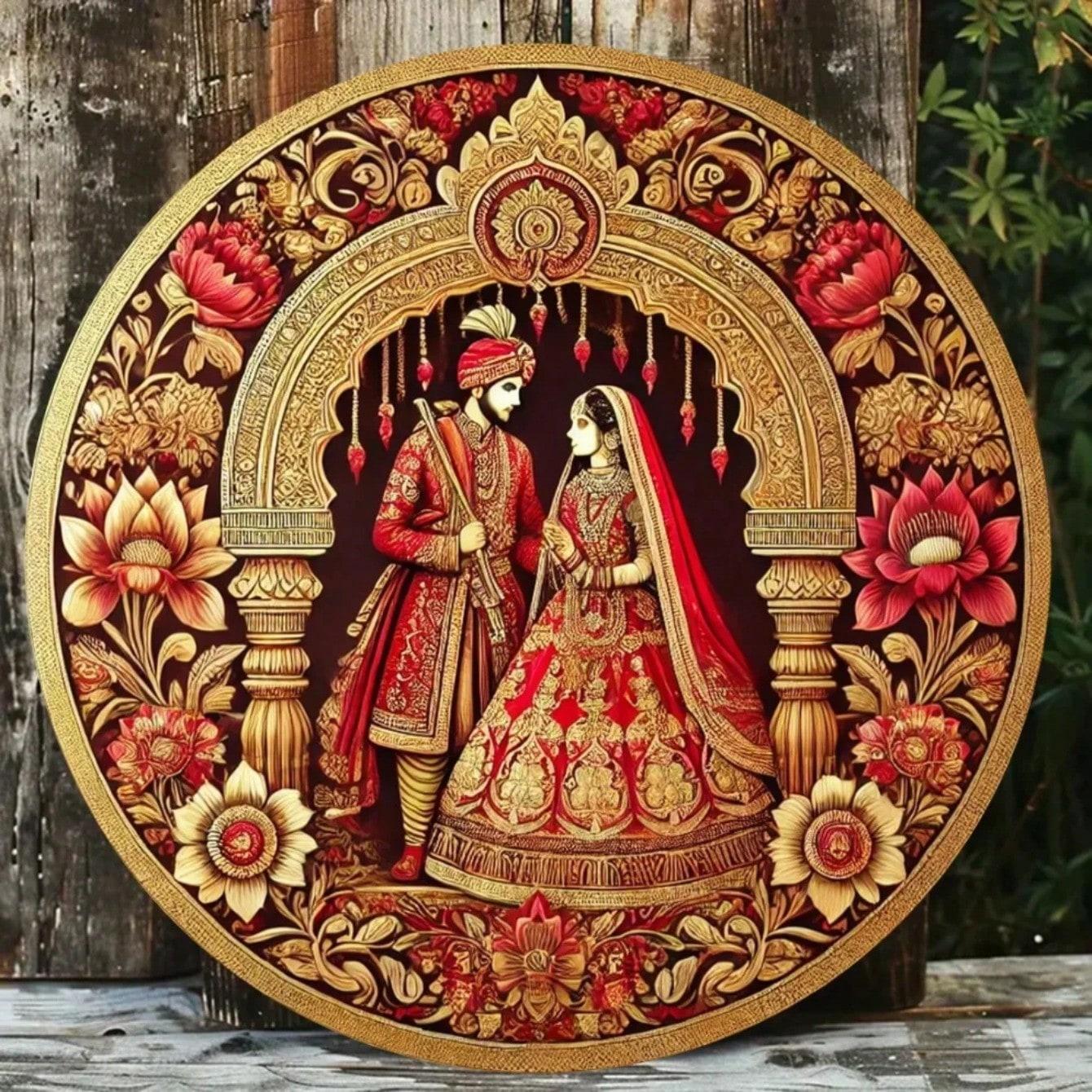 Wedding Iron Sheet Art Floral Arch Bride Groom Wall Decor Home Gift