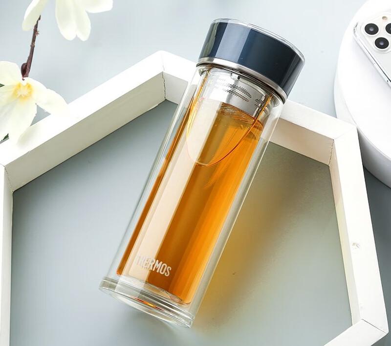 THERMOS Double-Layer Tea Infuser Glass Bottle