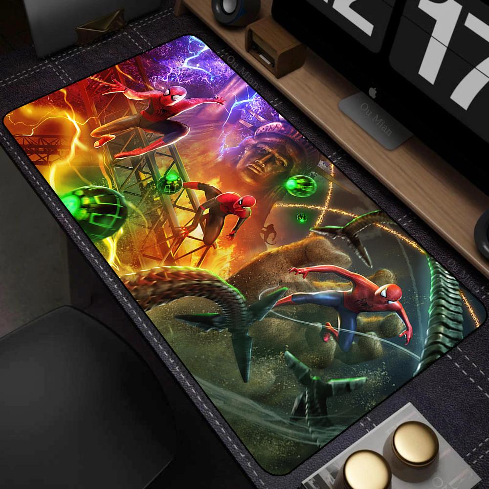 Mausepad Computer Accessories Mats Spider Man Mause Pad Mousepad Over Edge Gaming Keyboard Pc Gamer Nonslip Rubber Desk Mat