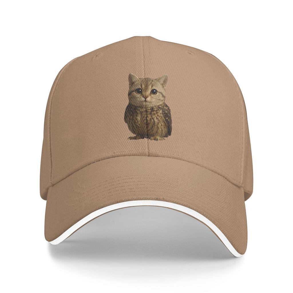 Summer Funny Cute Meowl Cat Owl Viral Internet Trendy Meme Baseball Cap Outdoor Sport Fashion Custom Logo Sun Hip Hop Hats