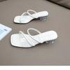 Fashion 2025 Summer Women's Sandals Casual Female Slippers Fashion Sexy Female Shoes Square Heel Open Toe Ankle Strap Sandals Sandalias