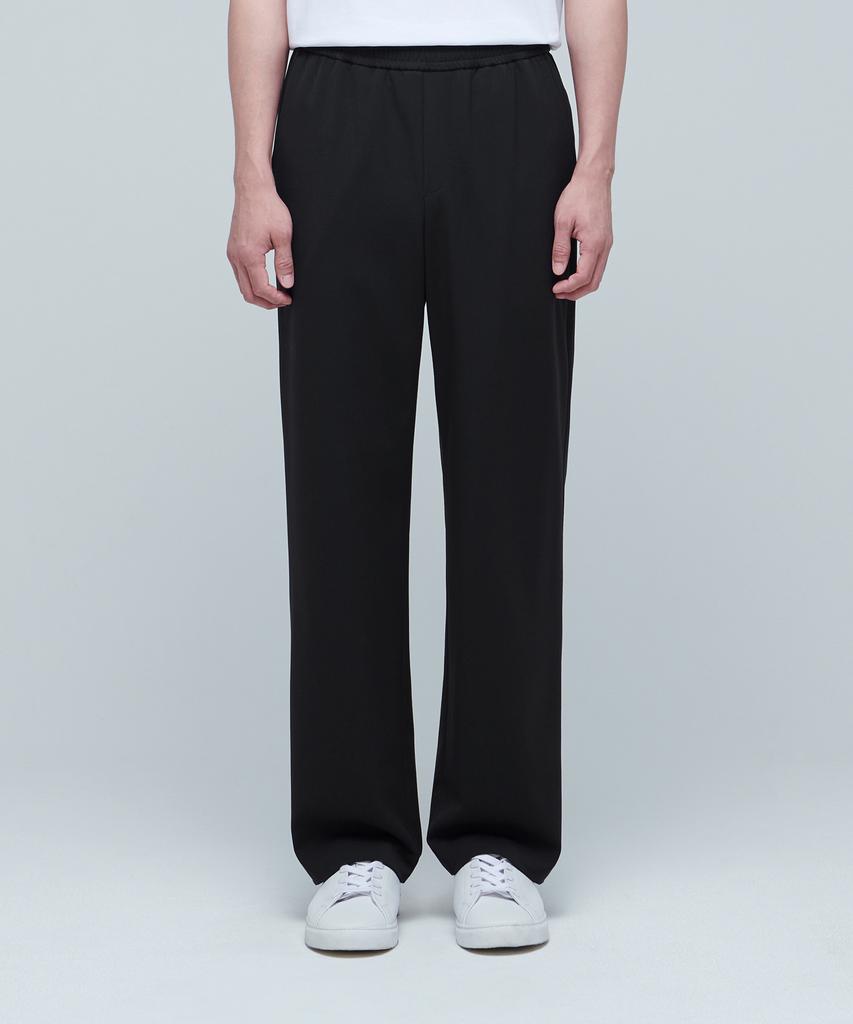 MUSINSA STANDARD Genderless Wide Elastic Waist Slacks [Black]