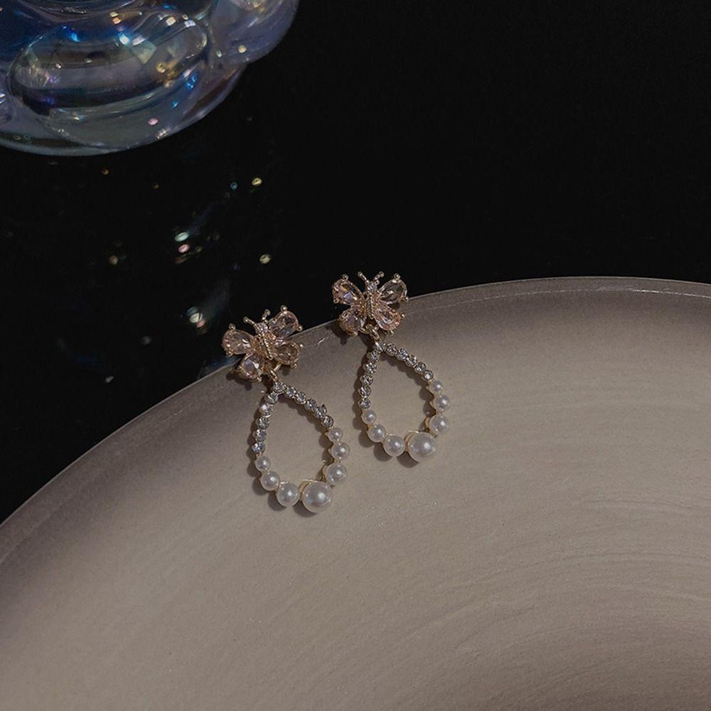 Satın alın Pearl Girl Gift Korean Style Dangle Earrings Water Drop Stud