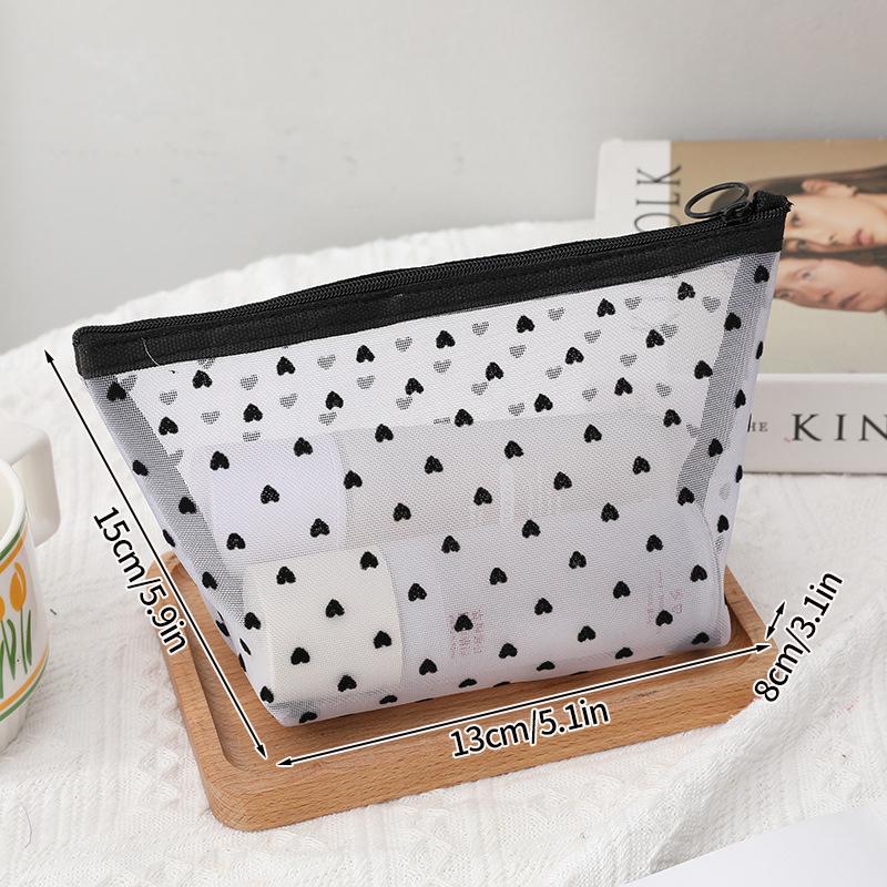 Große Kapazität Mesh Klar Kosmetiktasche Tragbar Reise Kulturtasche Schwarze Make-up Tasche Reißverschluss Aufbewahrungstasche Damen Beauty Organizer