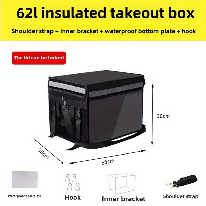 High quality oxford cloth insulated food delivery box with capacity of 30L 48L 62L for motorcycle riders, takeaway delivery