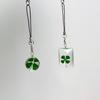 1 Pc Natural Clover Pendant Cross Border Lucky Star Dried Flower Bag Keychain Green Glass Pendant Pendant
