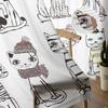Cartoon Cat Kitty Drapes for Living Room Bedroom Kitchen Decoration Contemporary Kawaii Animal Pet Chiffon Sheer Curtain