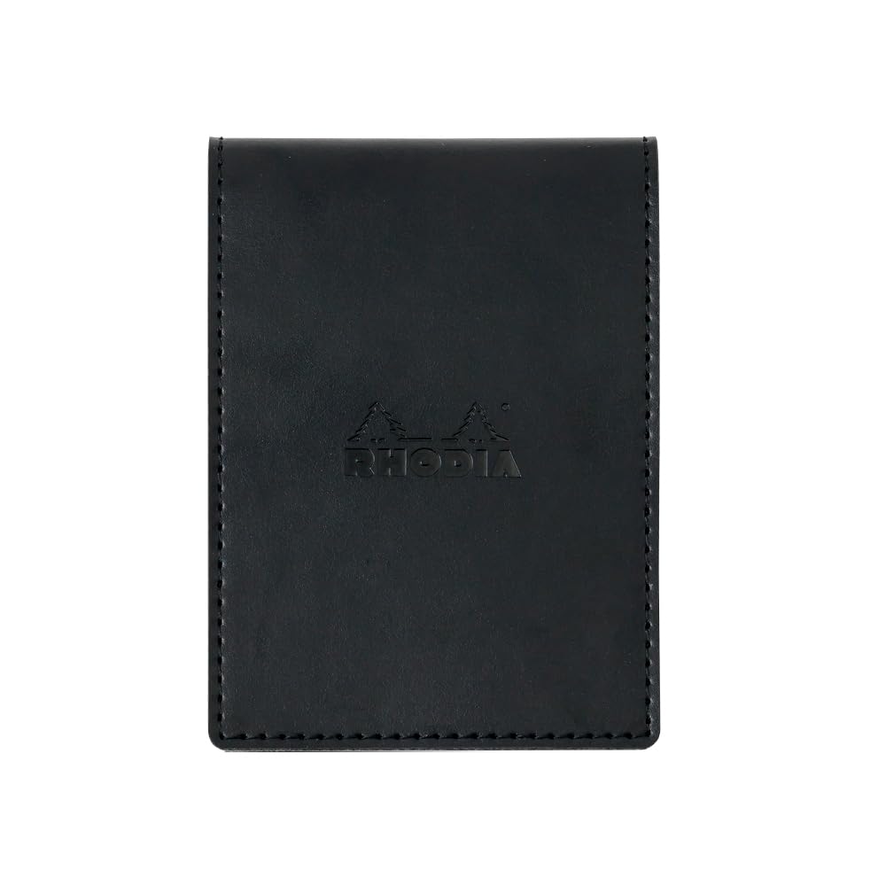 

Rhodia No. 11 Notepad with Cover (A7), PU Leather, Black (Block Rhodia No. 11 with Orange, 80 Sheets, 5mm Grid, PEFC Certified) RHODIA cf11pucvbk