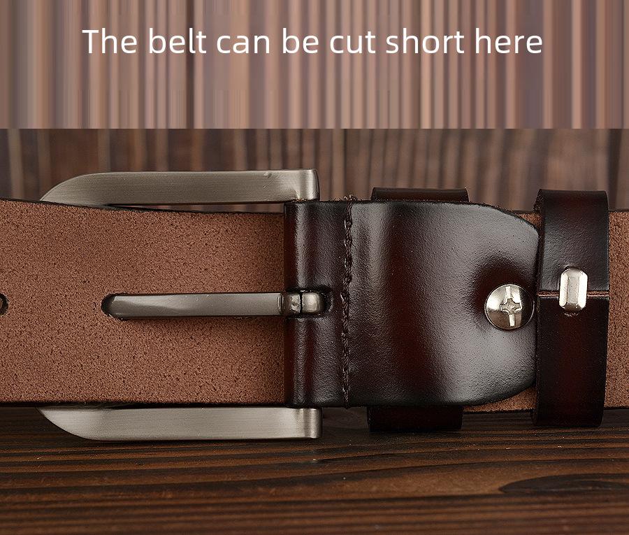 Men's Eagle Carved Wholecut Cowhide Belt - Casual Pin Buckle for Jeans